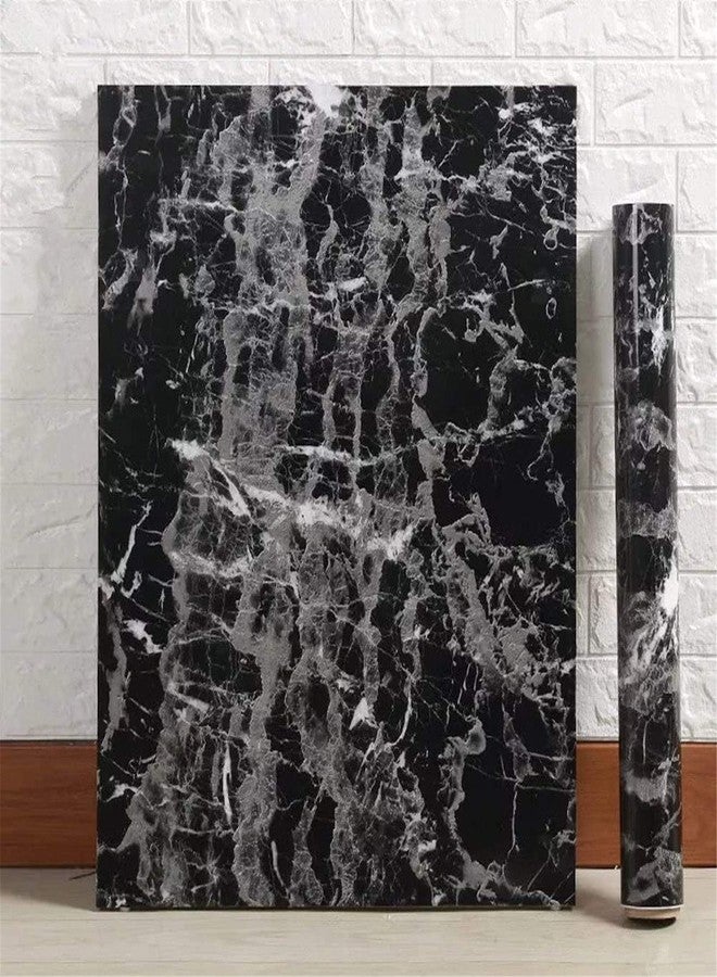 Yancorp 24"x120" Black Wallpaper Black Peel and Stick Wallpaper Marble Counter Top Stick on Backsplash Self Adhesive Wall Paper(24"x120") - Image 2